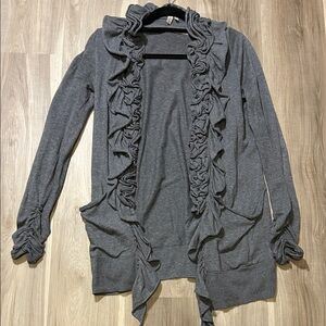 Madison Gray Ruffled Women's Sweater